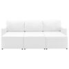 vidaXL Modularni kavč trosed z ležiščem belo umetno usnje