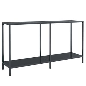 vidaXL Konzolna mizica črna 140x35x75,5 cm kaljeno steklo