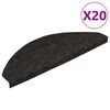 vidaXL Preproge za stopnice samolepilne 20 kosov črne 56x17x3 cm
