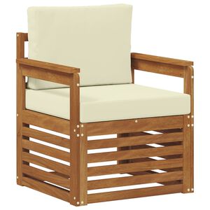 vidaXL Zunanji kavč Masivno akacijevo les in poliester Naravna