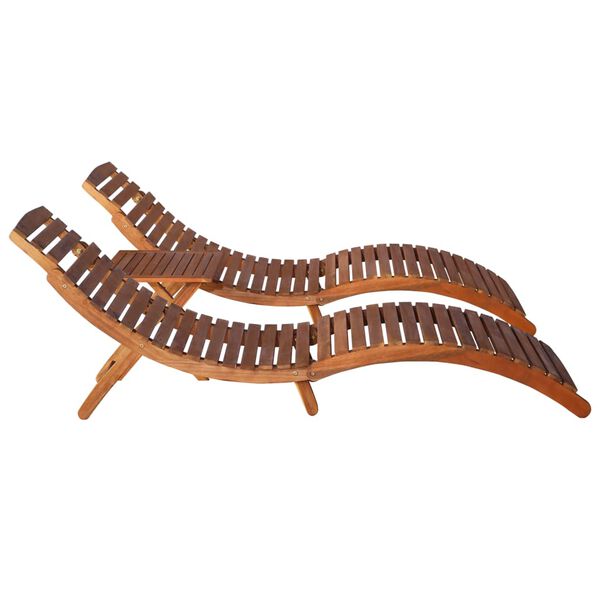 vidaXL Ležalnik s čajno mizico 3-delni trden akacijev les