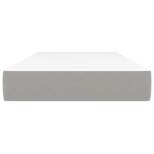 vidaXL Vzmetnica z žepkasto vzmetjo srednje trdote svetlo siva 90x200x20 cm blago