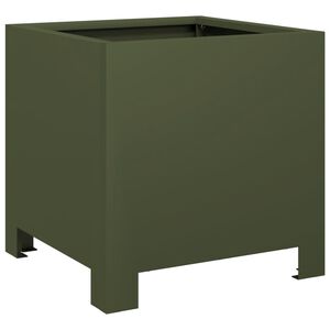 vidaXL Vrtno korito olivno zelena 30x30x30 cm jeklo