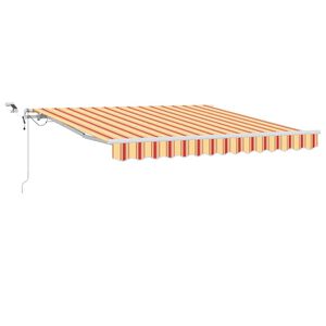 vidaXL Retraktilna tenda z LED lučmi Rumena in oranžna 300 x 250 cm