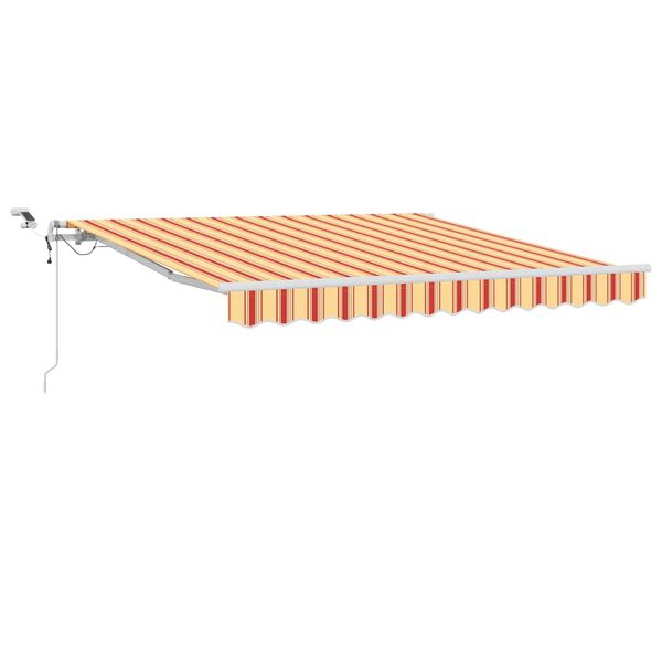 vidaXL Retraktilna tenda z LED lučmi Rumena in oranžna 300 x 250 cm