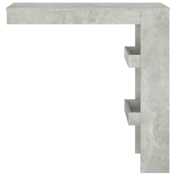 vidaXL Stenska barska miza betonsko siva 102x45x103,5 cm konstr. les