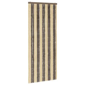 vidaXL Zaslon proti insektom Chenille Temno rjava in bež 90 x 220 cm