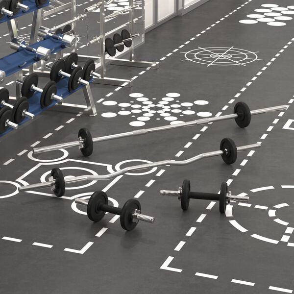 vidaXL Komplet uteži in palic 30 kg lito železo