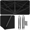 vidaXL Roma dežnik Črna 286 x 285 x 265 cm Poliester in aluminij