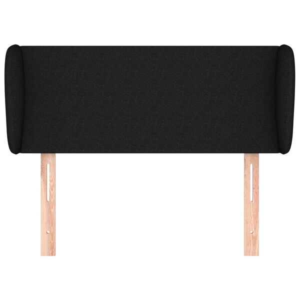 vidaXL Vzglavje z u&scaron;esi črno 93x23x78/88 cm blago