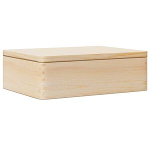 vidaXL Lesena &scaron;katla s pokrovom 40x30x13 cm masivni les borovega lesa