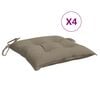 vidaXL Blazine za stole 4 kosi taupe 40x40x7 cm oxford tkanina
