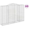 vidaXL Obokane gabion ko&scaron;are 9 kosa 300x50x200/220cm pocinkano železo