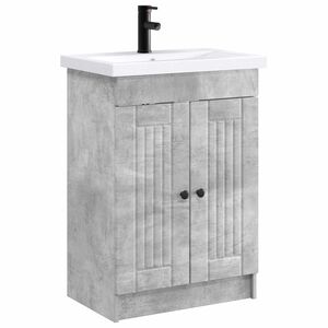 vidaXL Komplet pohi&scaron;tva za kopalnico Betonsko siva 56 x 37,5 x 81 cm