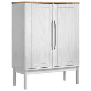 vidaXL Strani &scaron;al FLORO Bela 70 x 30 x 70,5 cm Masivno borovo les