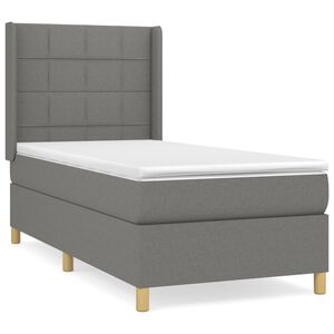 vidaXL Box spring postelja z vzmetnico temno siva 80x200 cm blago