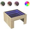 vidaXL Klubska mizica z neskončnimi LED sonoma hrast 50x50x30 cm