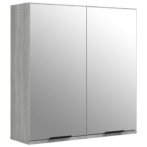 vidaXL Kopalni&scaron;ka omarica z ogledalom siva sonoma 64x20x67 cm