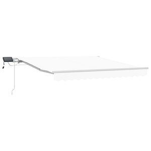 vidaXL Retraktilna tenda Bela 300 x 250 cm Tkanina in jeklo