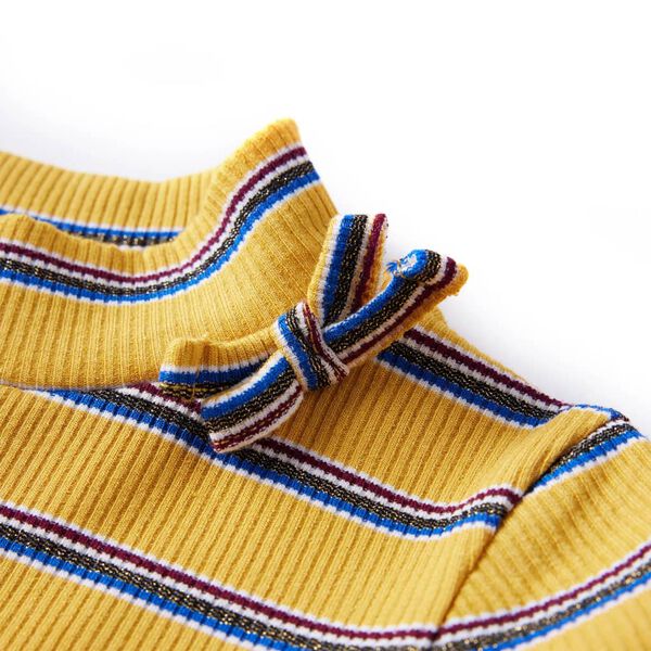 Otroška majica z dolgimi rokavi oker 140