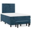 vidaXL Box spring postelja z vzmetnico temno modra 120x200 cm žamet