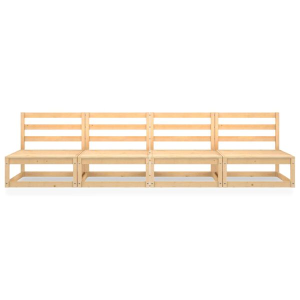 vidaXL Vrtni kavč štirised trdna borovina