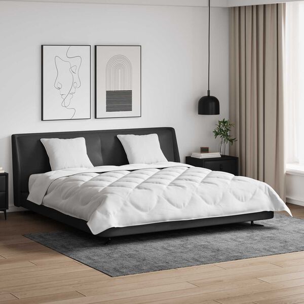 vidaXL Odeja z blazino 3 pcs Bela Mikrofibra