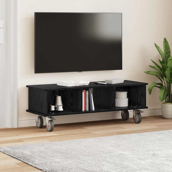 vidaXL TV stojalo Črna Orehovina 100 x 35 x 35 cm Konstruiran les