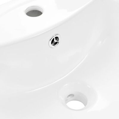 vidaXL Prostostoječi umivalnik in podstavek keramika 650x520x200 mm