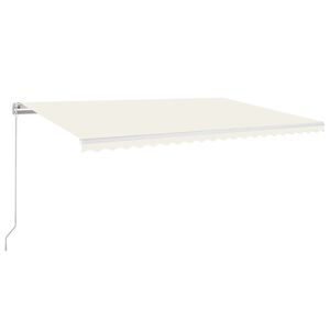 vidaXL Ročno zložljiva tenda z LED lučmi 500x350 cm krem