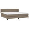 vidaXL Box spring postelja z vzmetnico taupe 200x200 cm blago