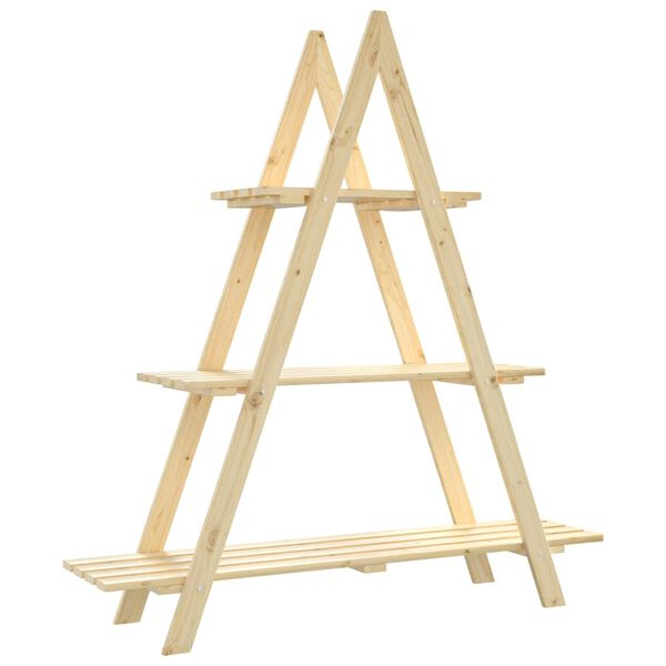 vidaXL Stojalo za rože 101x23x110 cm trdna borovina