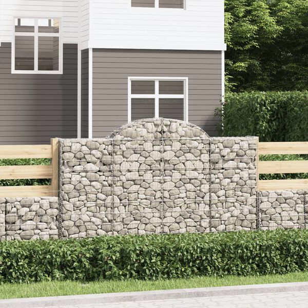 vidaXL Obokane gabion ko&scaron;are 3 kosi 200x50x120/140 cm pocinkano železo