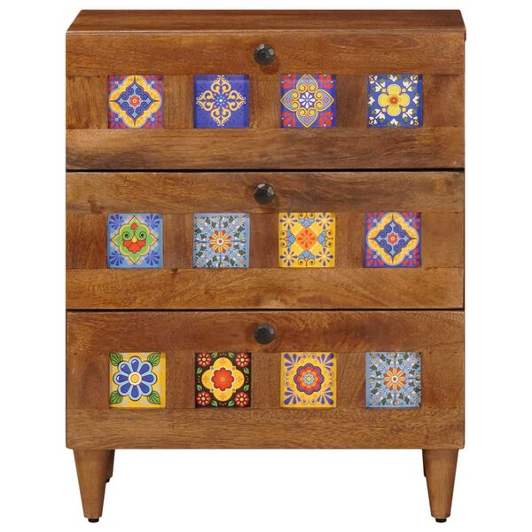 vidaXL Nočna omarica Rjava 50 x 33 x 62 cm Masiven les manga