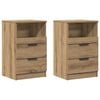 vidaXL Nočna omarica 2 kosa artisan hrast 40x36x65 cm inženirski les