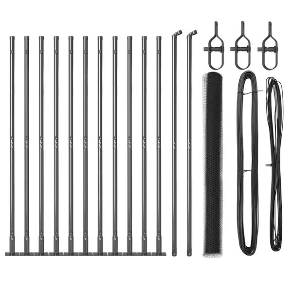 vidaXL Steber ograje. Siva 25 x 1,4 m (13 mm mreža) Jeklo in PVC