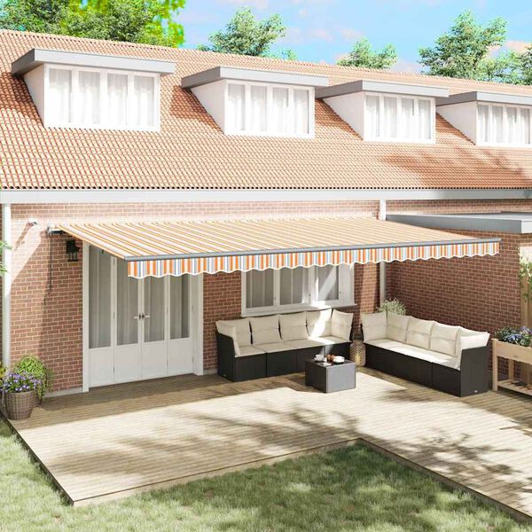 vidaXL Retraktilna tenda z večbarvno 600 × 300 cm blago