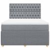 vidaXL Box spring postelja z vzmetnico svetlo siva 140x200 cm blago