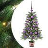 vidaXL Božično drevo med 150 LED z stojalom Zelena 90 cm PE