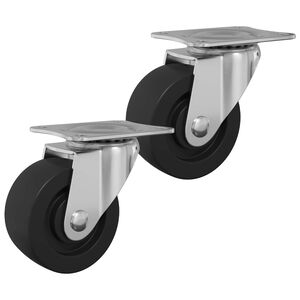 vidaXL Vrteče kolesce 2 pcs srebrna 60 x 60 x 50 mm Železo in najlon