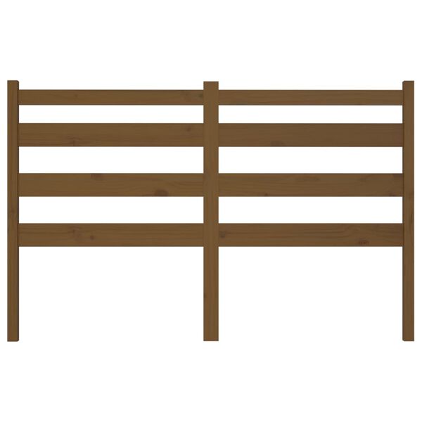 vidaXL Posteljno vzglavje medeno rjavo 166x4x100 cm trdna borovina