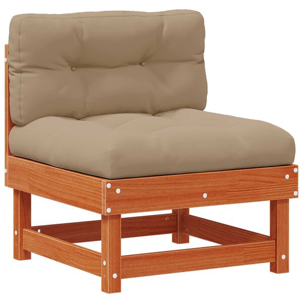 vidaXL Vrtna dnevna garnitura 6 pcs Voskan Rjava Masivna borovina