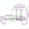 vidaXL Dnevna postelja s streho in klopjo 90x200 cm trdna borovina