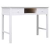 vidaXL Pisalna miza bela 108x45x76 cm trden les pavlovnije