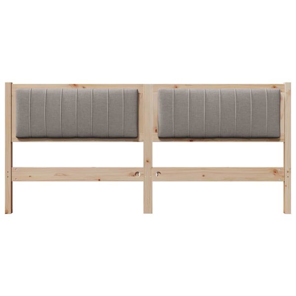 vidaXL Tapecirano vzglavje z vzglavjem Rjava 180 cm Masivno borovo les