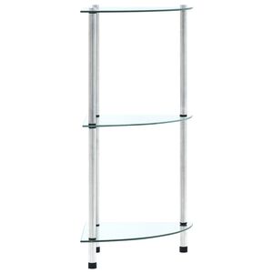vidaXL Polica 3-nadstropna prozorna 30x30x67 cm kaljeno steklo