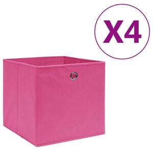 vidaXL &Scaron;katle 4 kosi netkano blago 28x28x28 cm roza