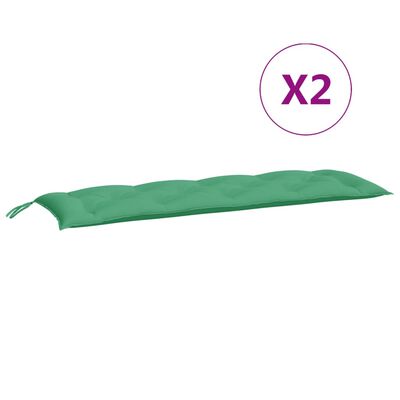 vidaXL Blazina za vrtno klop 2 kosa zelena 150x50x7cm oxford tkanina