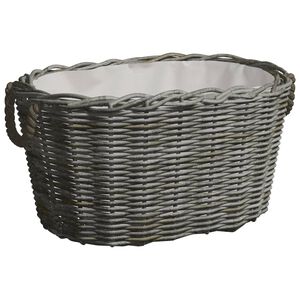 vidaXL Ko&scaron;ara za drva z ročaji za prena&scaron;anje 59x42x28 cm siva vrba