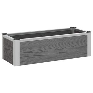 vidaXL Vrtna visoka greda Siva 75 x 30 x 22 cm WPC in aluminij